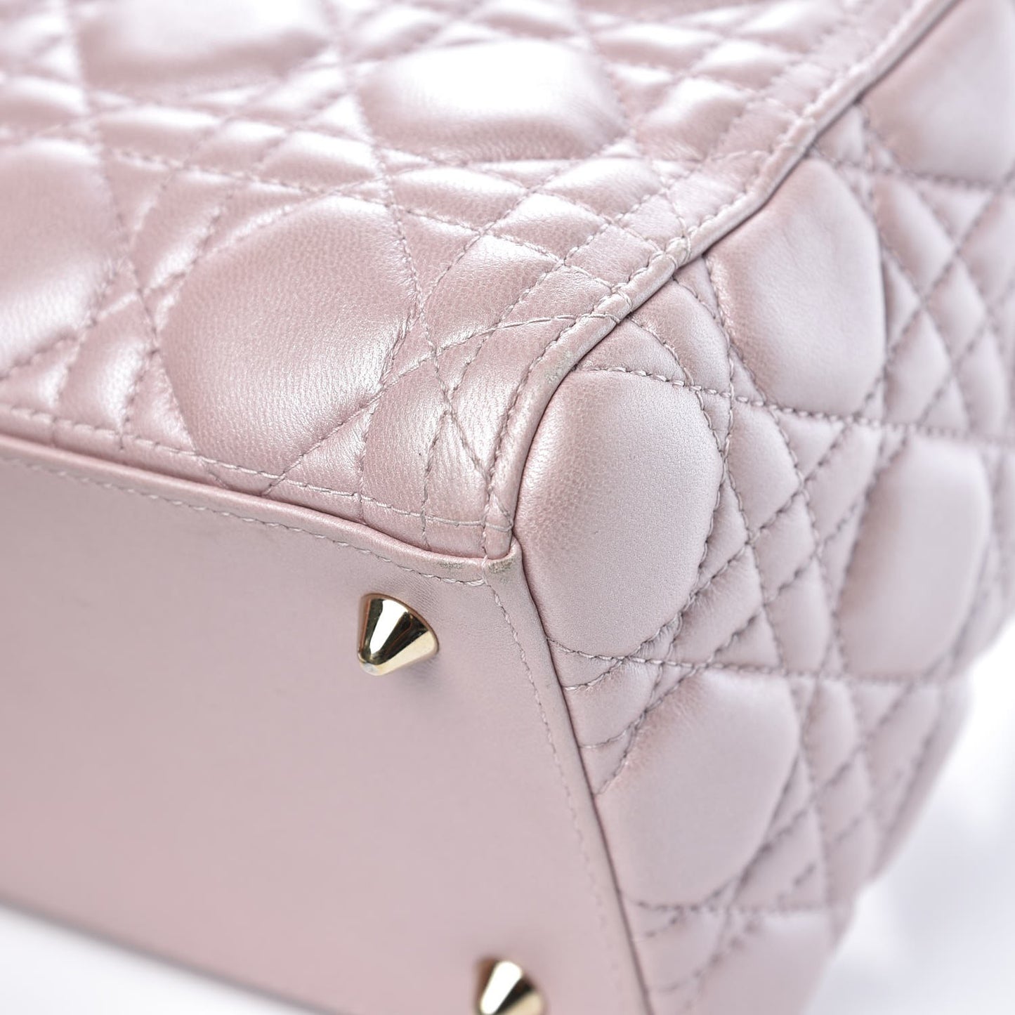 Pearly Lambskin Cannage Medium Lady Dior Lotus