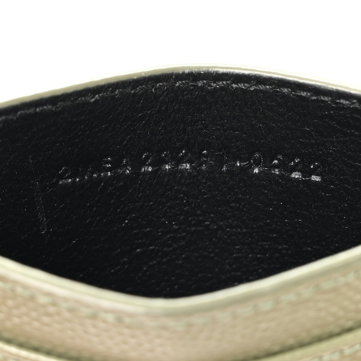 Saint Laurent Grain De Poudre Matelasse Chevron Monogram Credit Card Case Light Sage 7 of 8