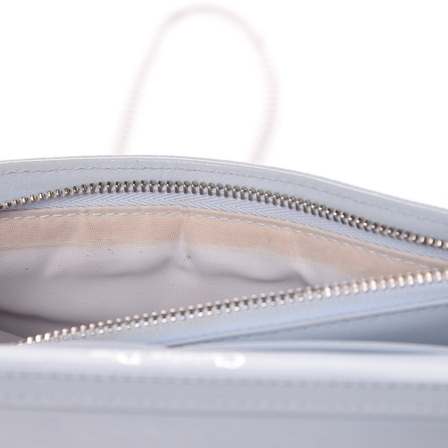Grained Calfskin Diorama Wallet on Chain Pouch Light Blue