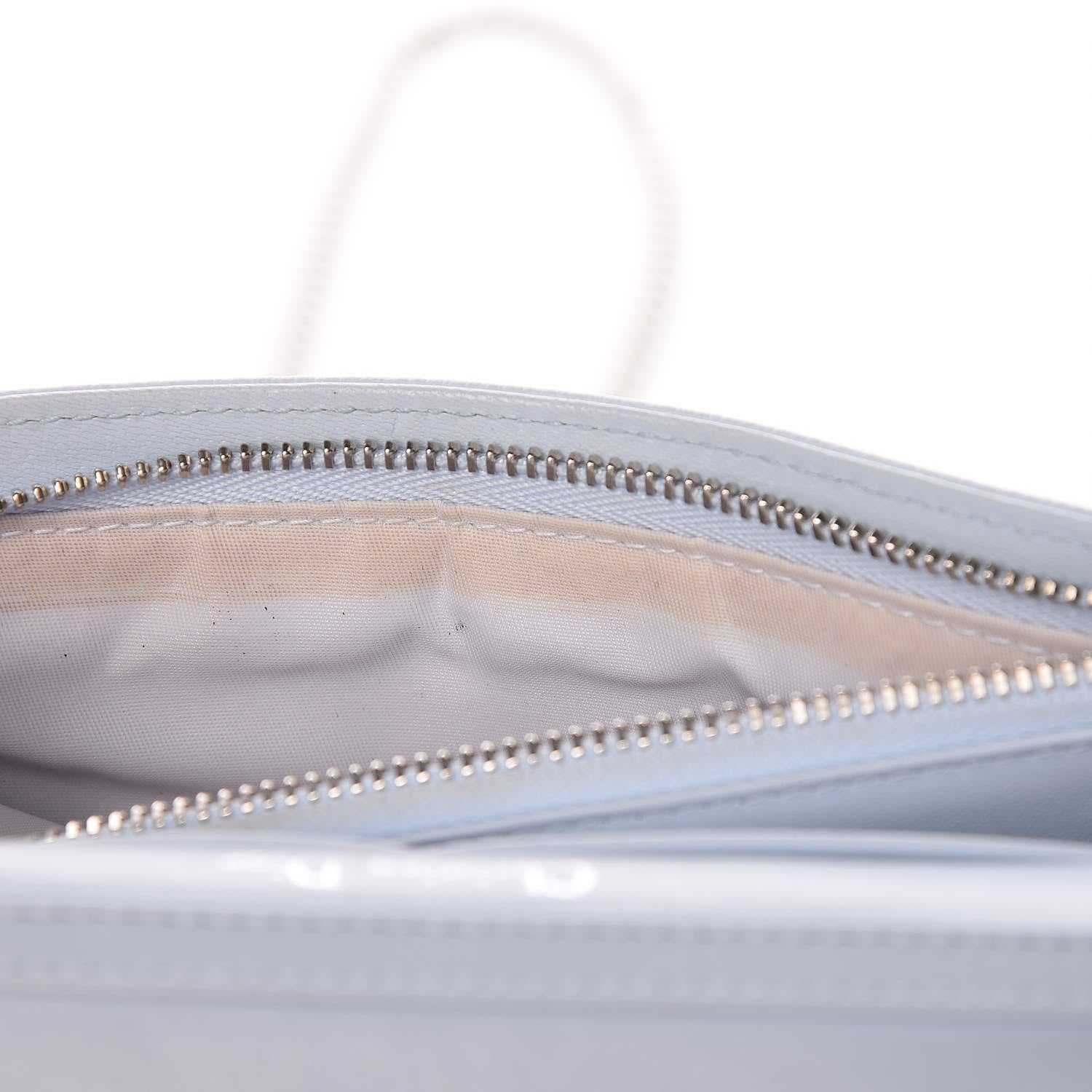 Christian Dior Grained Calfskin Diorama Wallet on Chain Pouch Light Blue 9 of 18