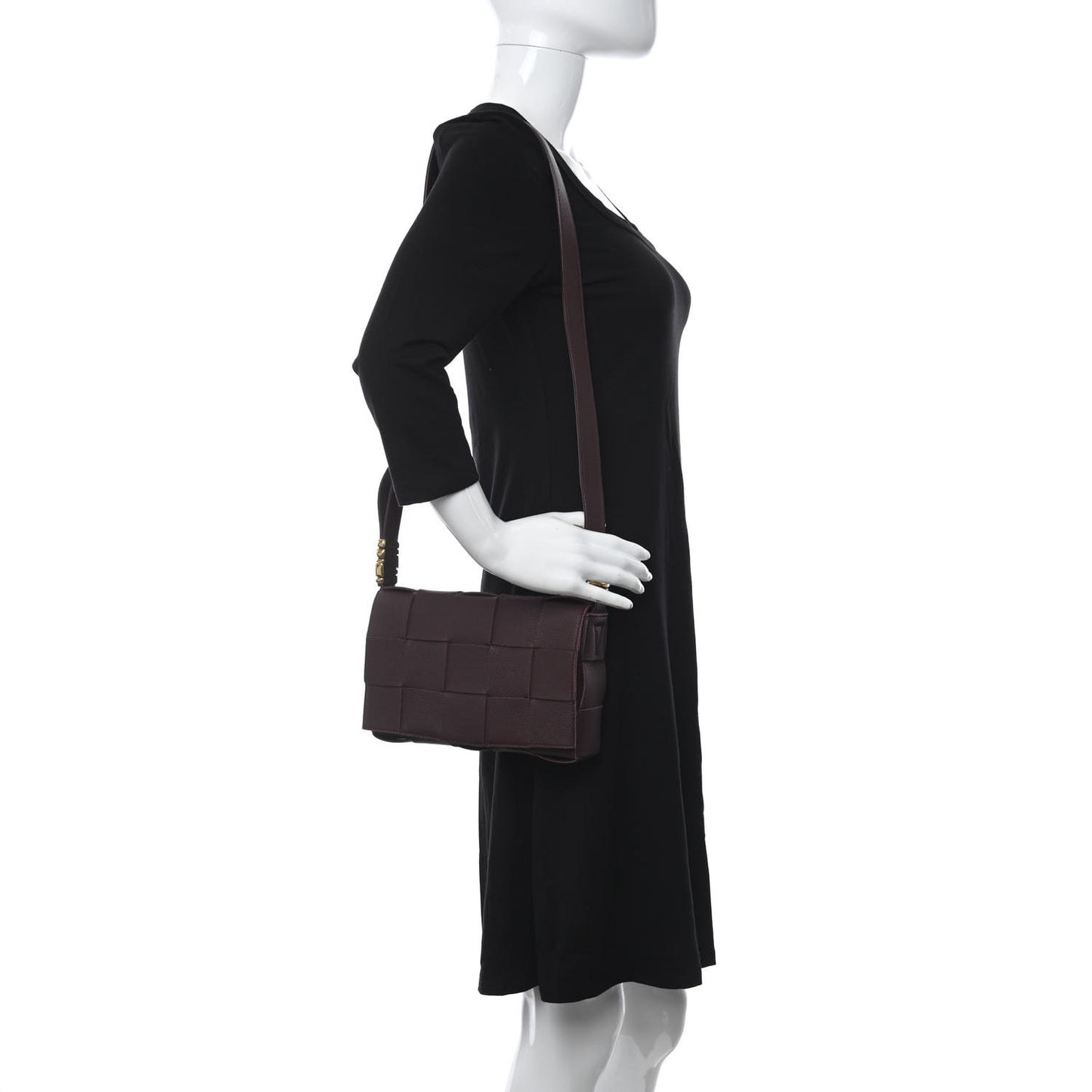 Grained Calfskin Maxi Intrecciato Cassette Crossbody Bag Bordeaux
