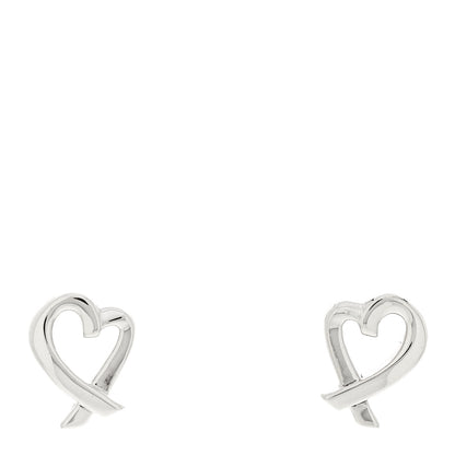 Tiffany Sterling Silver Paloma Picasso Loving Heart Earrings 1 of 4