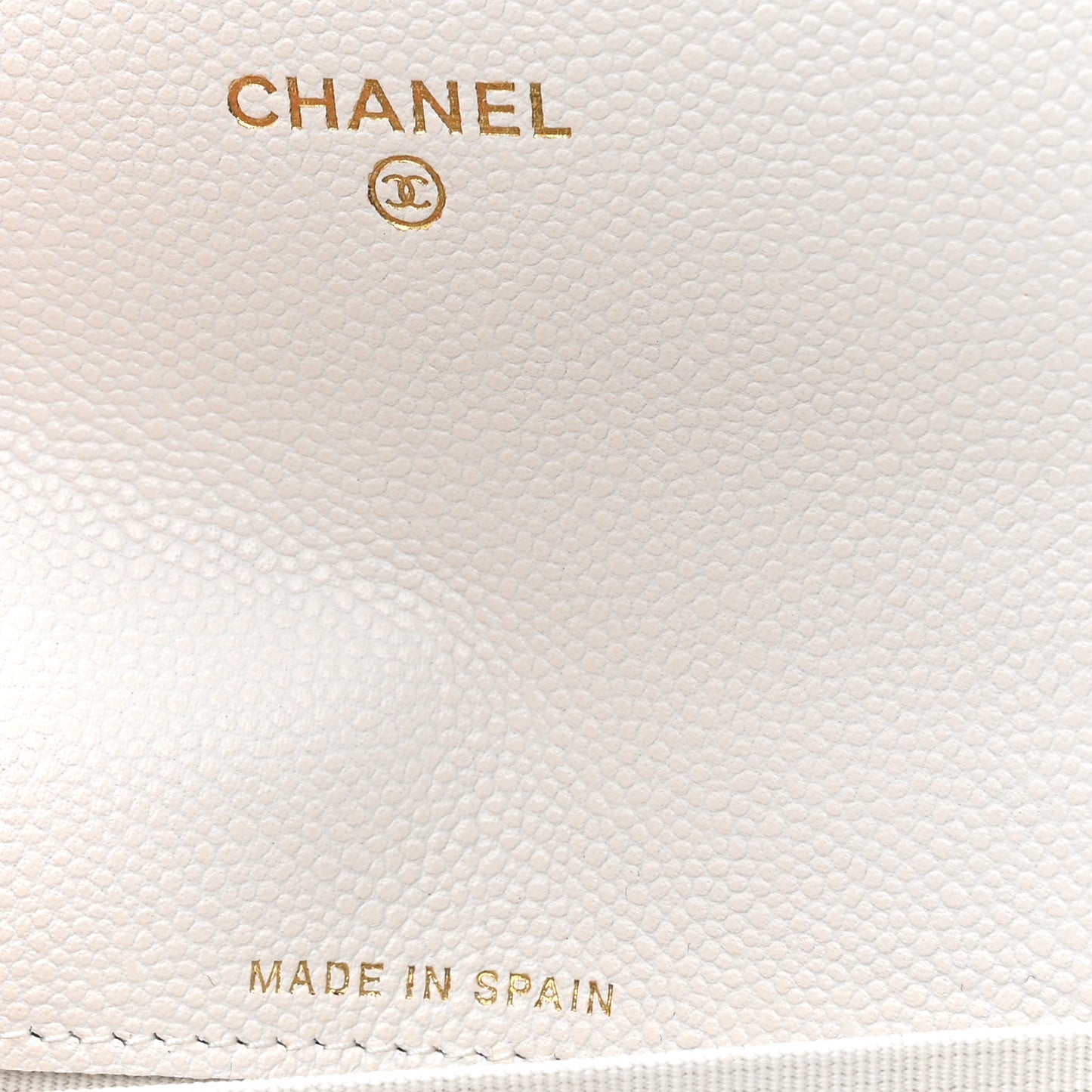 Caviar Quilted Flap Card Holder Wallet White