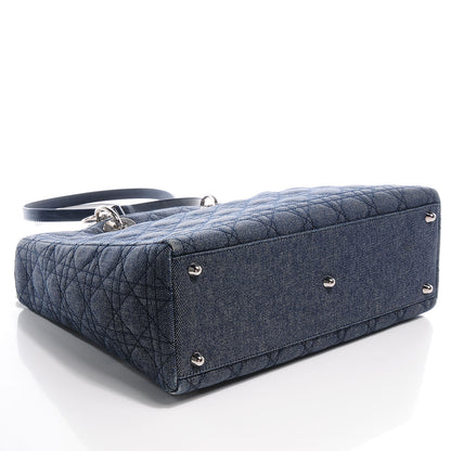 Christian Dior Denim Cannage Large Lady Dior 4 of 9