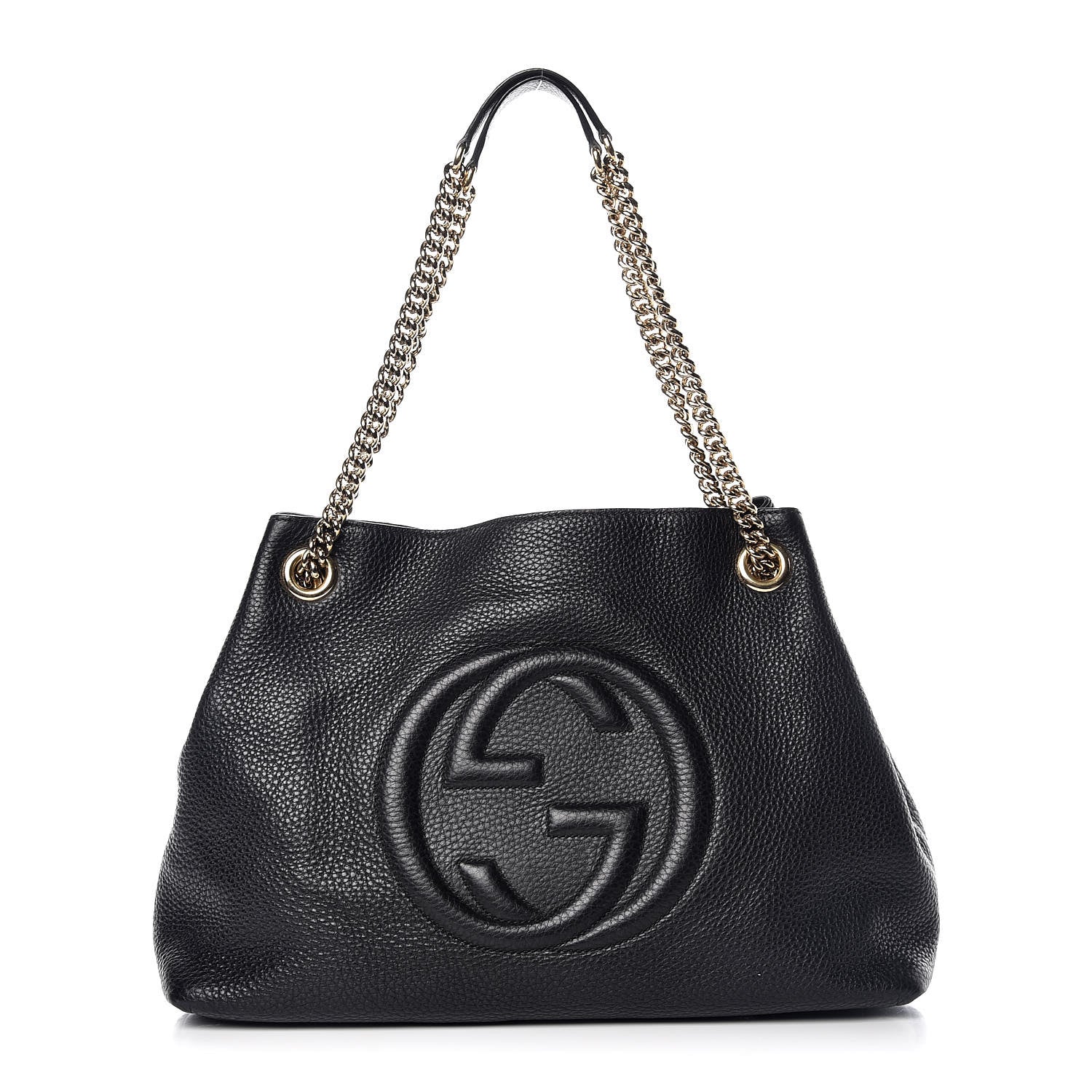 Gucci Pebbled Calfskin Medium Soho Chain Shoulder Bag Black 1 of 10