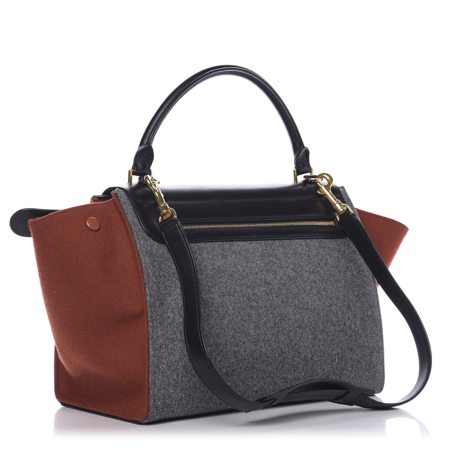 Felt Smooth Calfskin Tri-color Medium Trapeze Brick