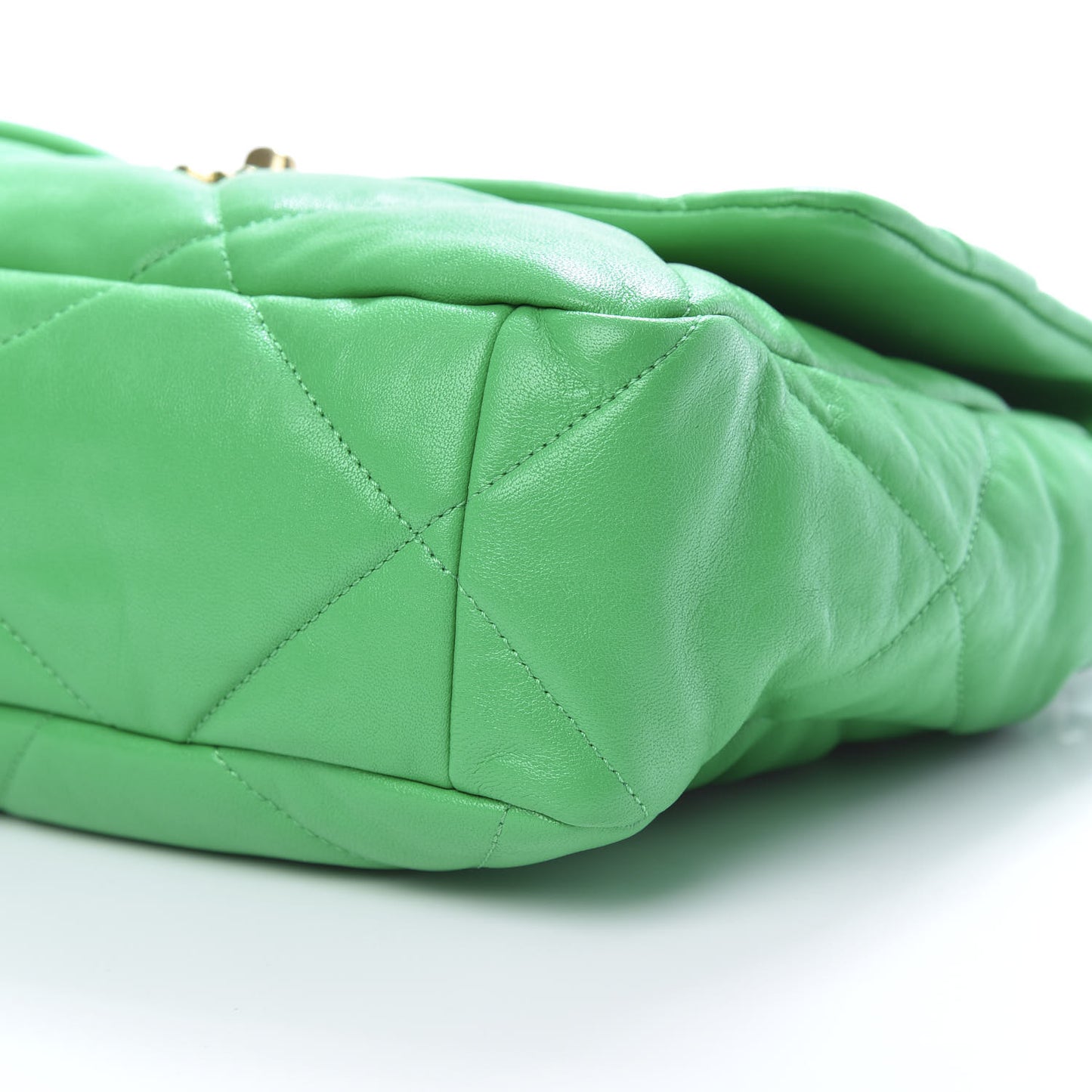 Lambskin Quilted Large 19 Flap Green