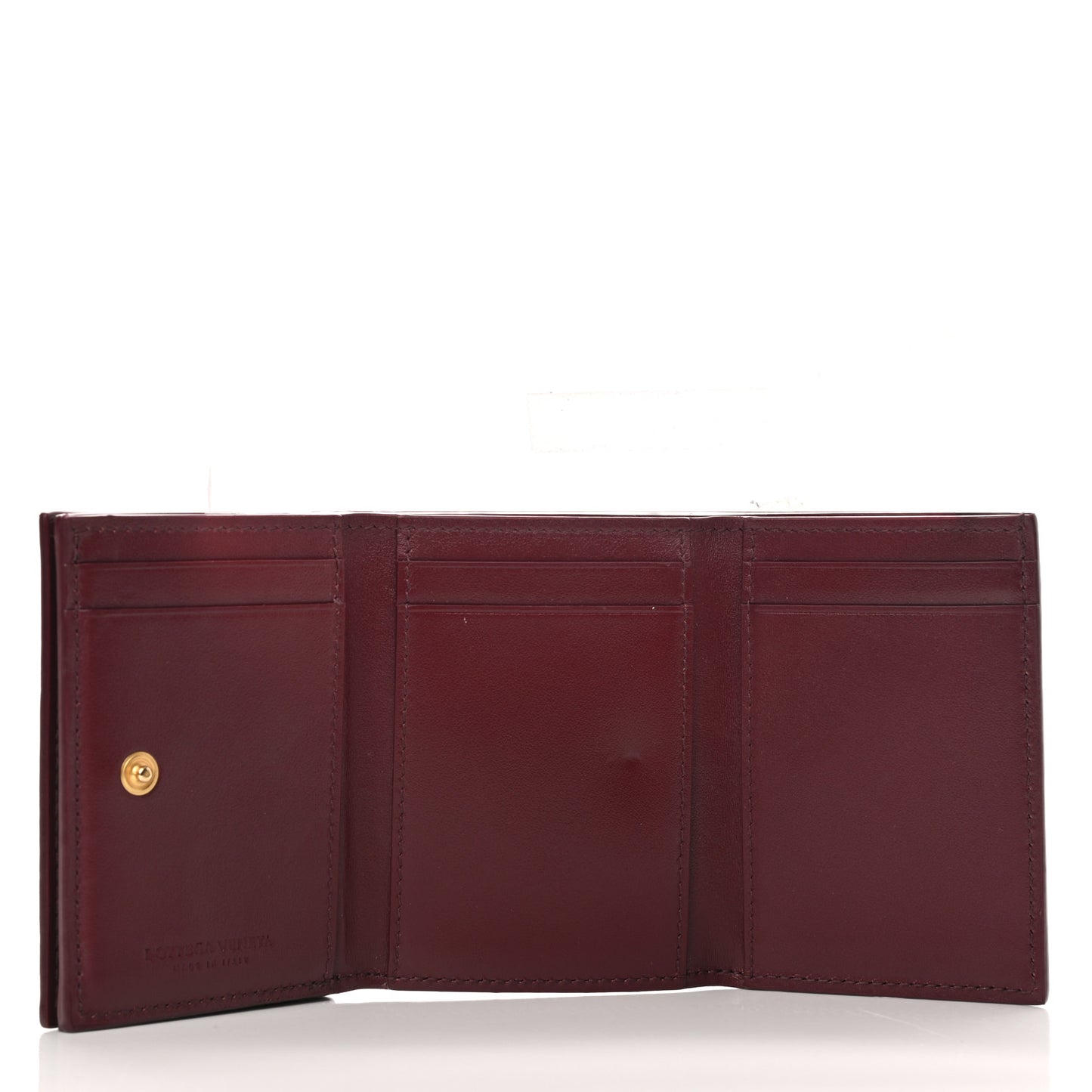 Nappa Intrecciato Trifold Wallet Bordeaux