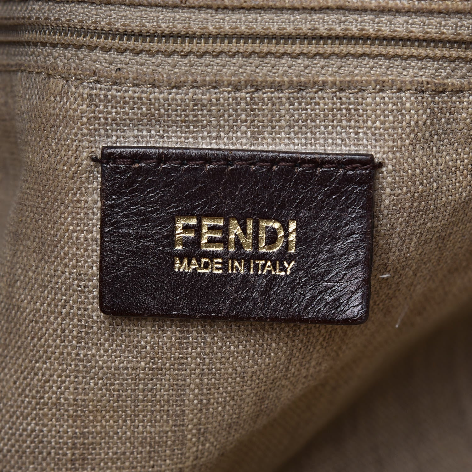 Fendi Pequin Cuoio Vegetale Large Hobo Tobacco Black Cuoio 6 of 18