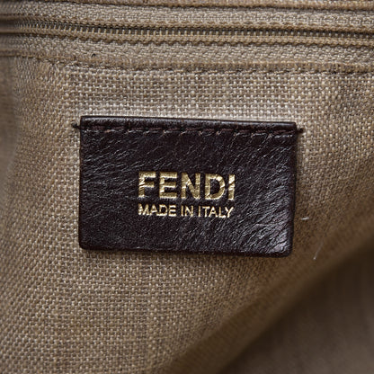 Fendi Pequin Cuoio Vegetale Large Hobo Tobacco Black Cuoio 6 of 18