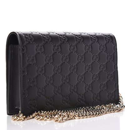 Gucci Guccissima Signature Bowy Chain Wallet Black 3 of 9