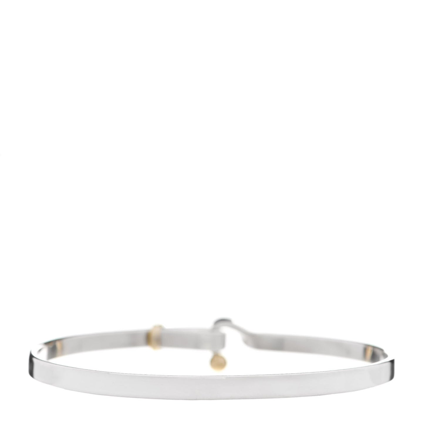 Sterling Silver 18K Yellow Gold Hook Eye Bangle Bracelet