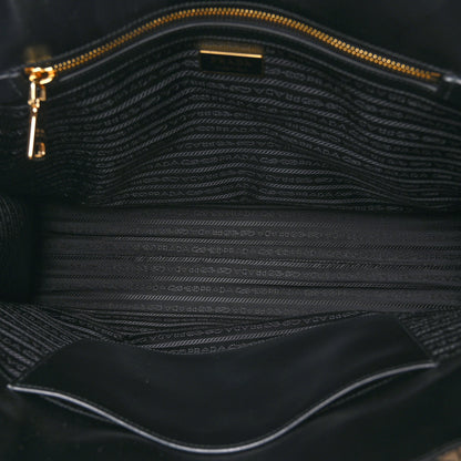 Prada Jacquard Saffiano Triangolo Symbole Embroidered Large Tote Black Corda 5 of 10