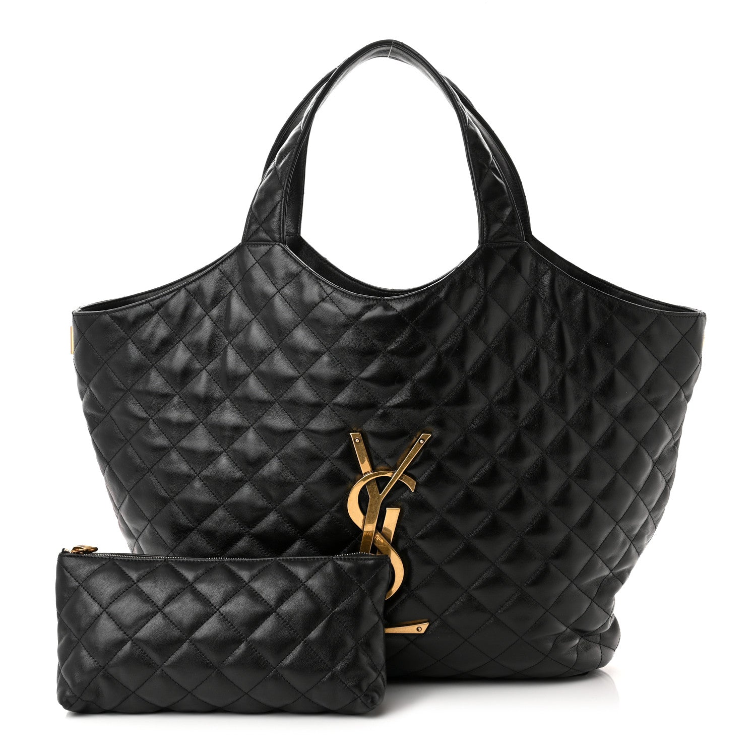 Saint Laurent Lambskin Quilted Maxi Icare Shopping Tote Black 1 of 11