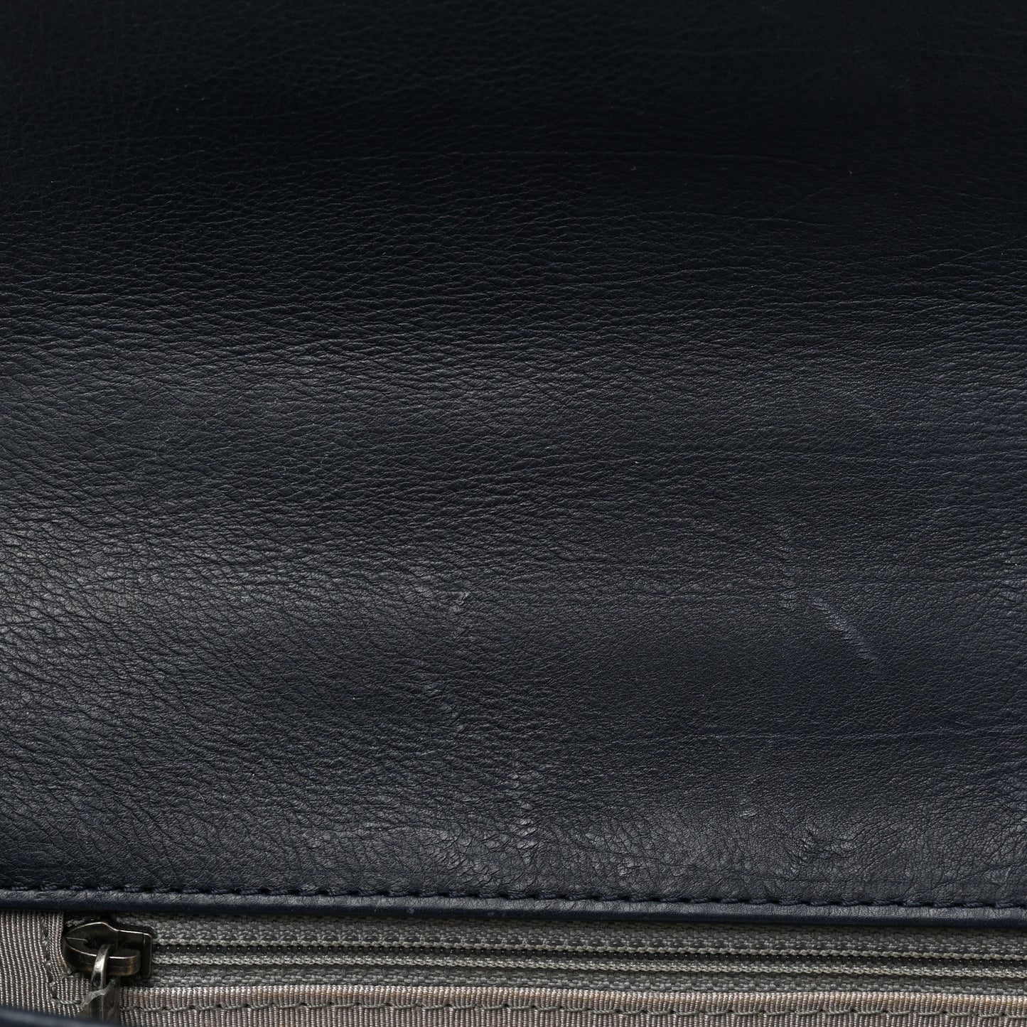 Calfskin Double Stitch Large Boy Flap Navy Blue
