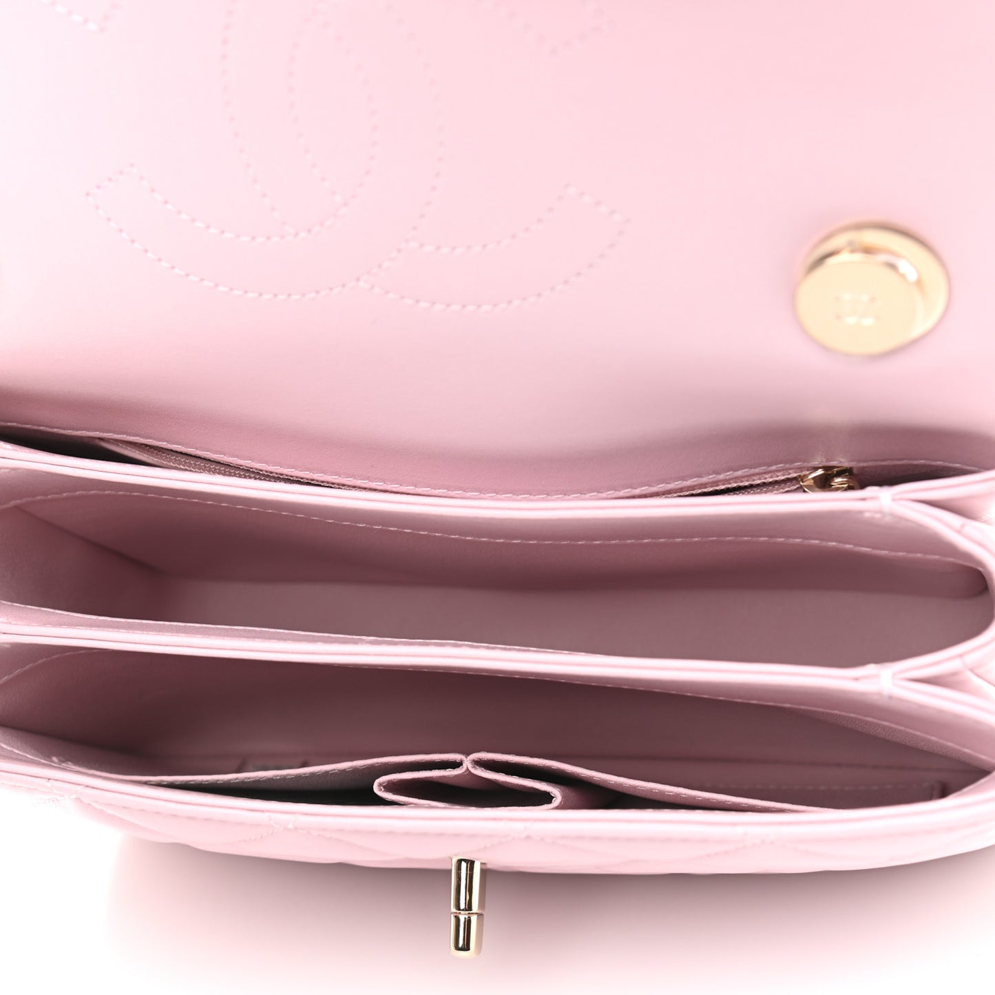Lambskin Quilted Small Trendy CC Flap Dual Handle Bag Light Pink