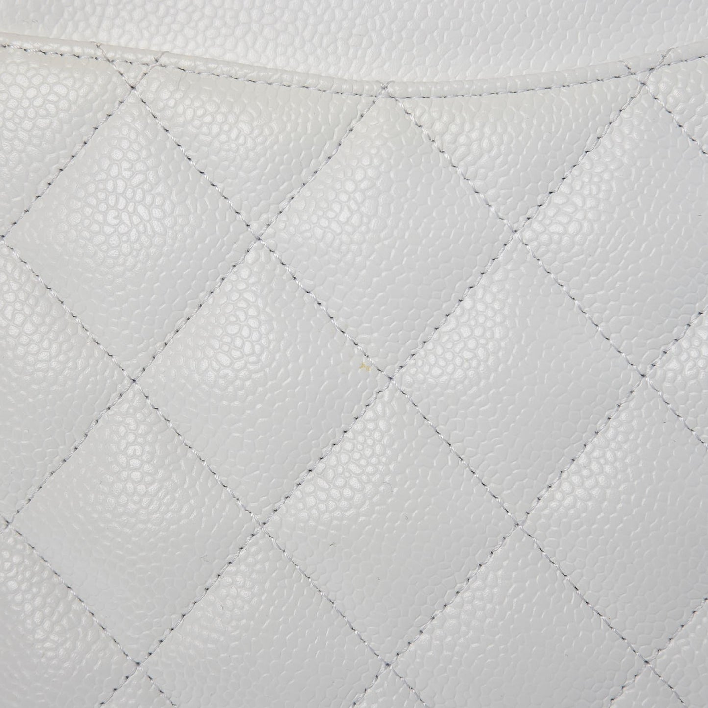 Caviar Quilted Jumbo Double Flap White