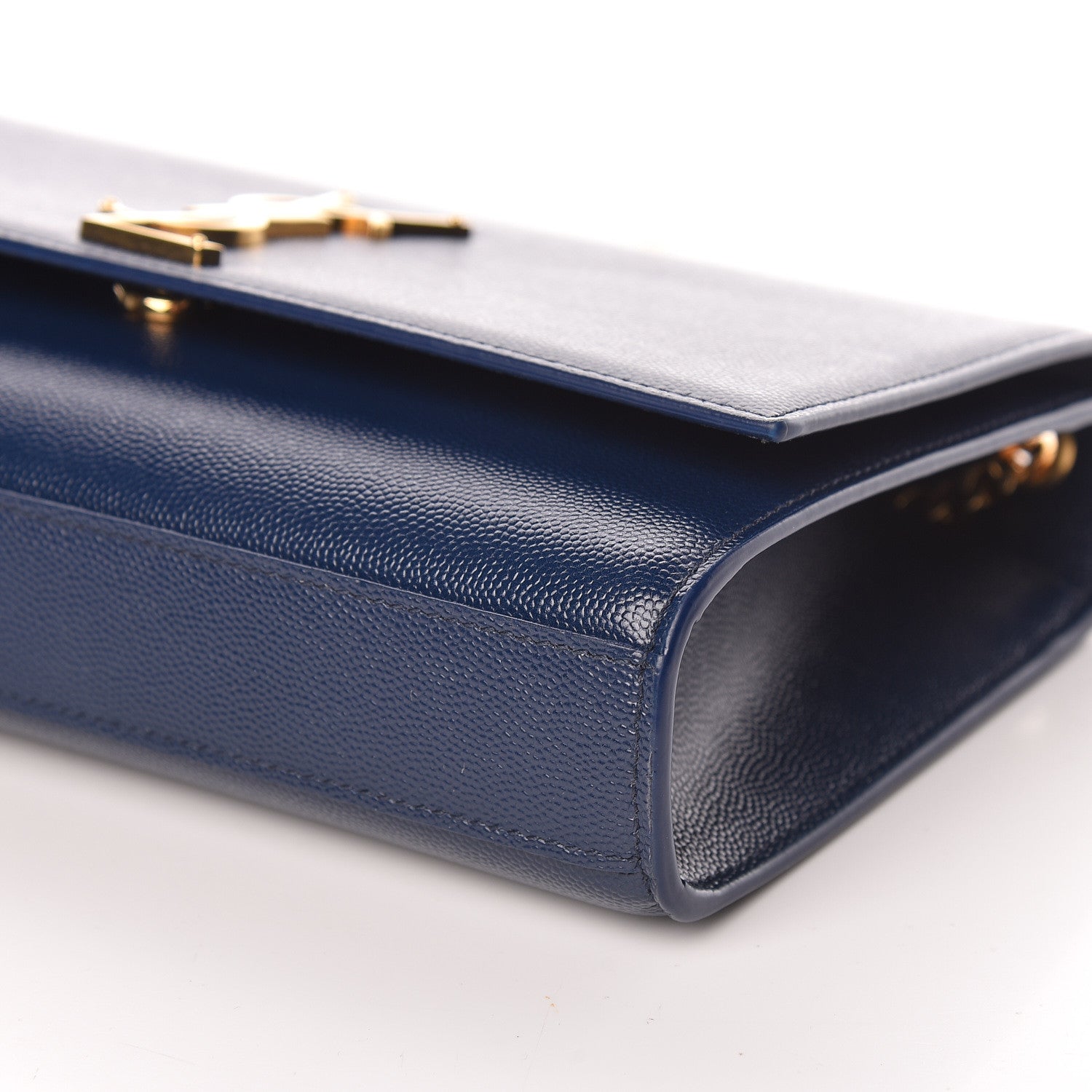 Saint Laurent Grain De Poudre Medium Classic Monogram Kate Satchel Denim Blue 9 of 9
