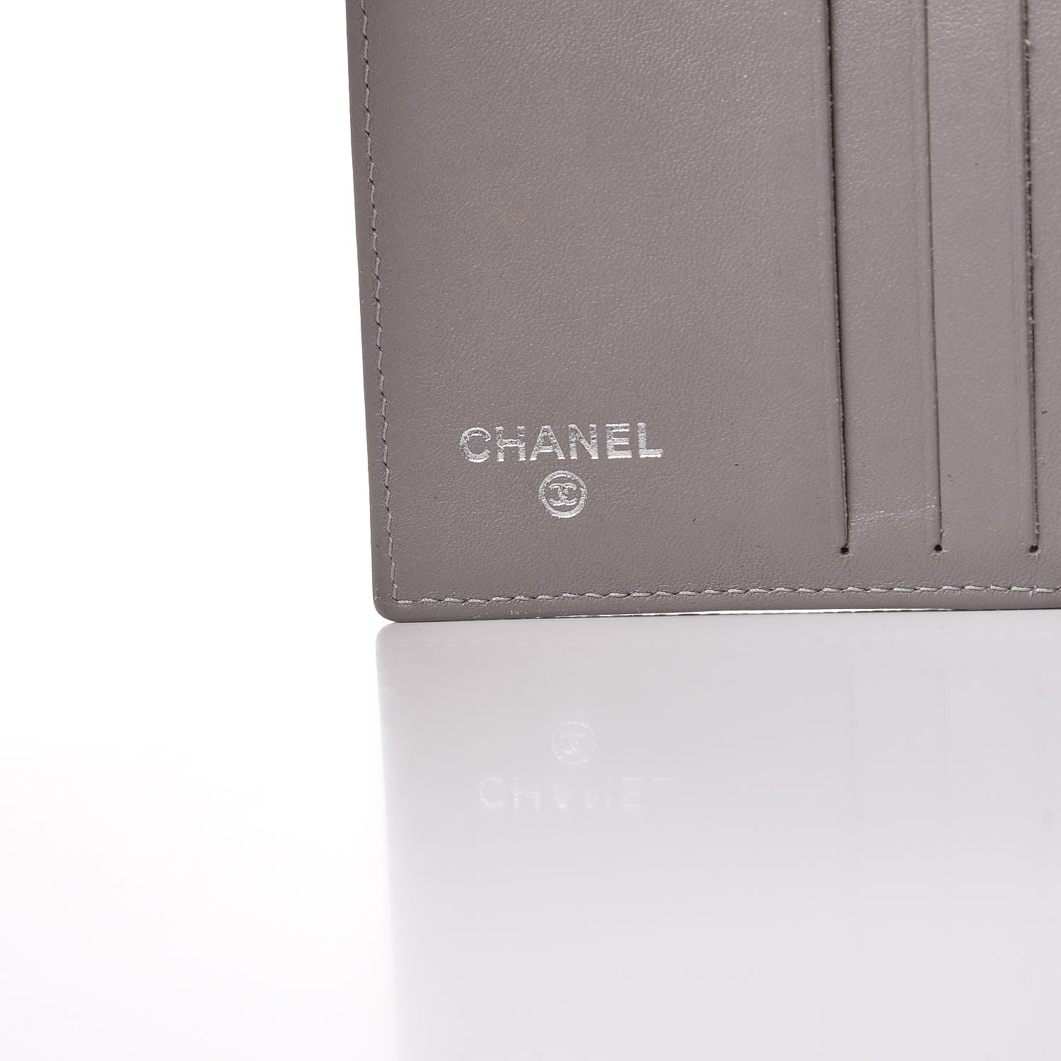 Chanel Caviar Timeless CC Compact French Wallet Light Grey 6 of 10