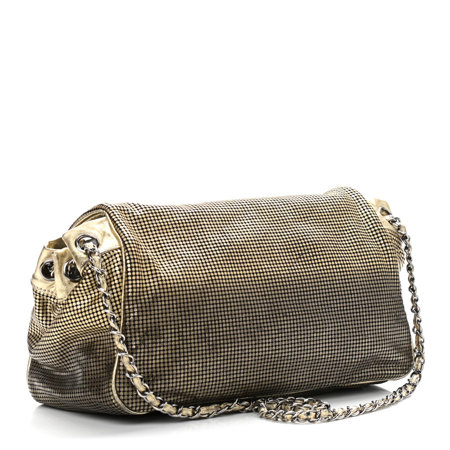 Chanel Metallic Lambskin Perforated Hollywood Accordion Flap Bag Gold 2 of 12
