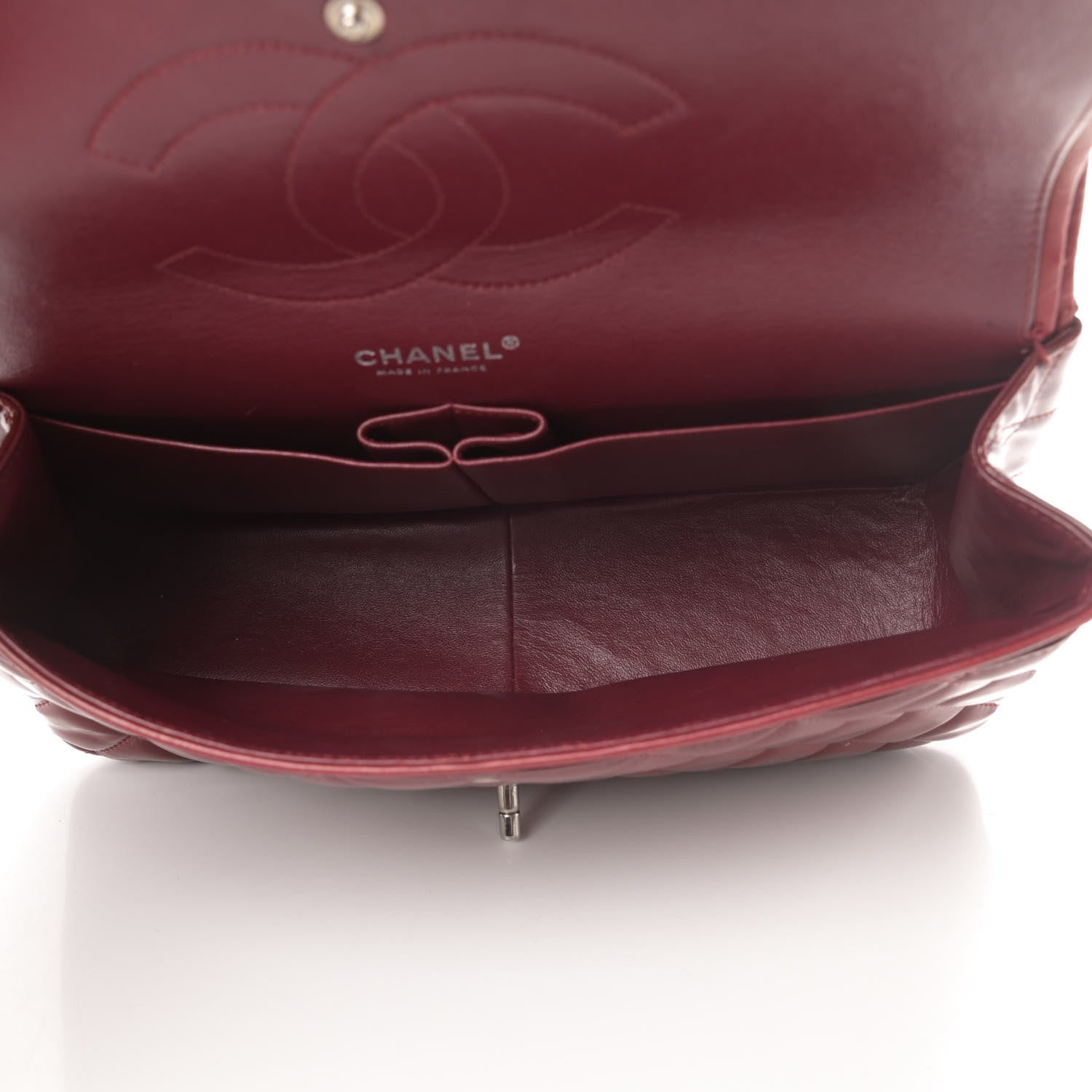 Chanel Patent Quilted Jumbo Double Flap Dark Red 5 of 20