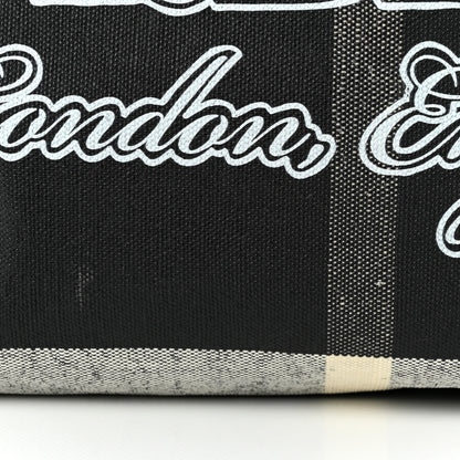 Burberry Coated Canvas Mega Check Medium Doodle Tote Black White 10 of 10