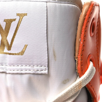 Louis Vuitton LOUIS VUITTON Calfskin Monogram Rivoli High Top Sneakers 9 Orange 9 of 12