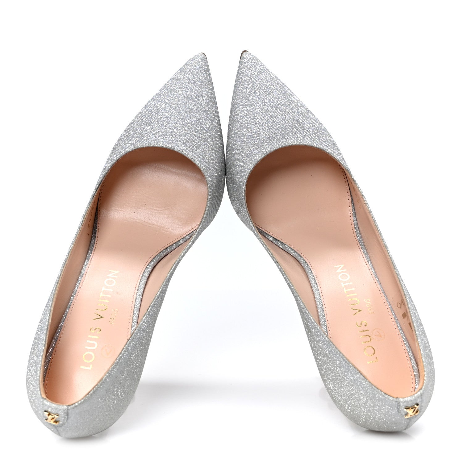 Louis Vuitton Glitter Fabric Blossom Pumps 37 Silver 2 of 10