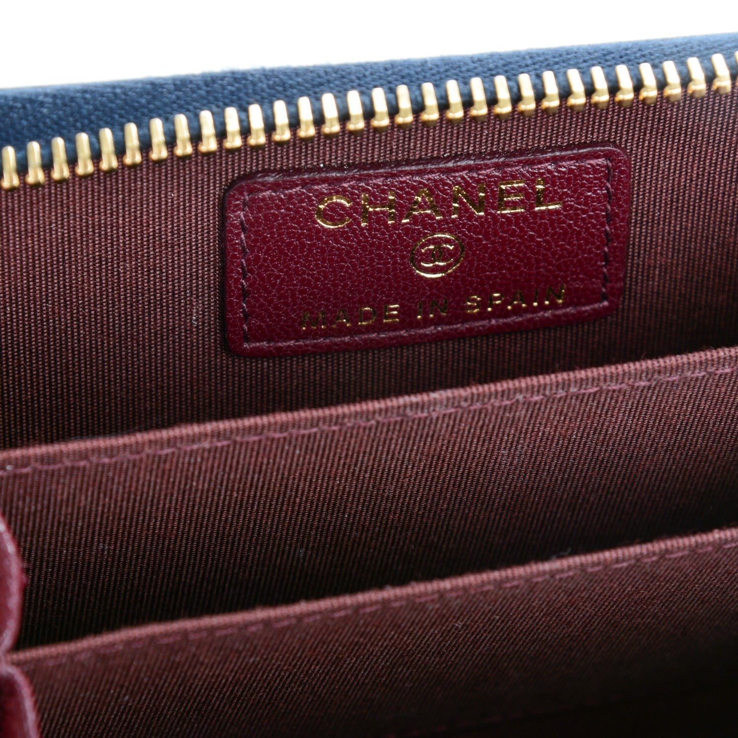 Chanel Sheepskin Quilted Mademoiselle Vintage Zip Coin Purse Navy 6 of 7