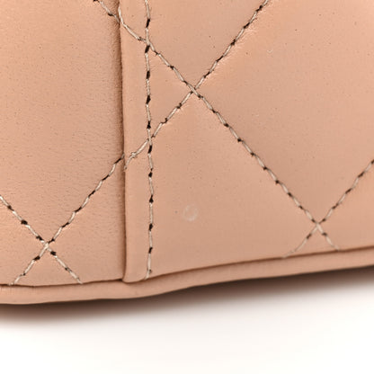 Chanel Lambskin Quilted Small Top Handle Vanity Case With Chain Beige 9 of 13