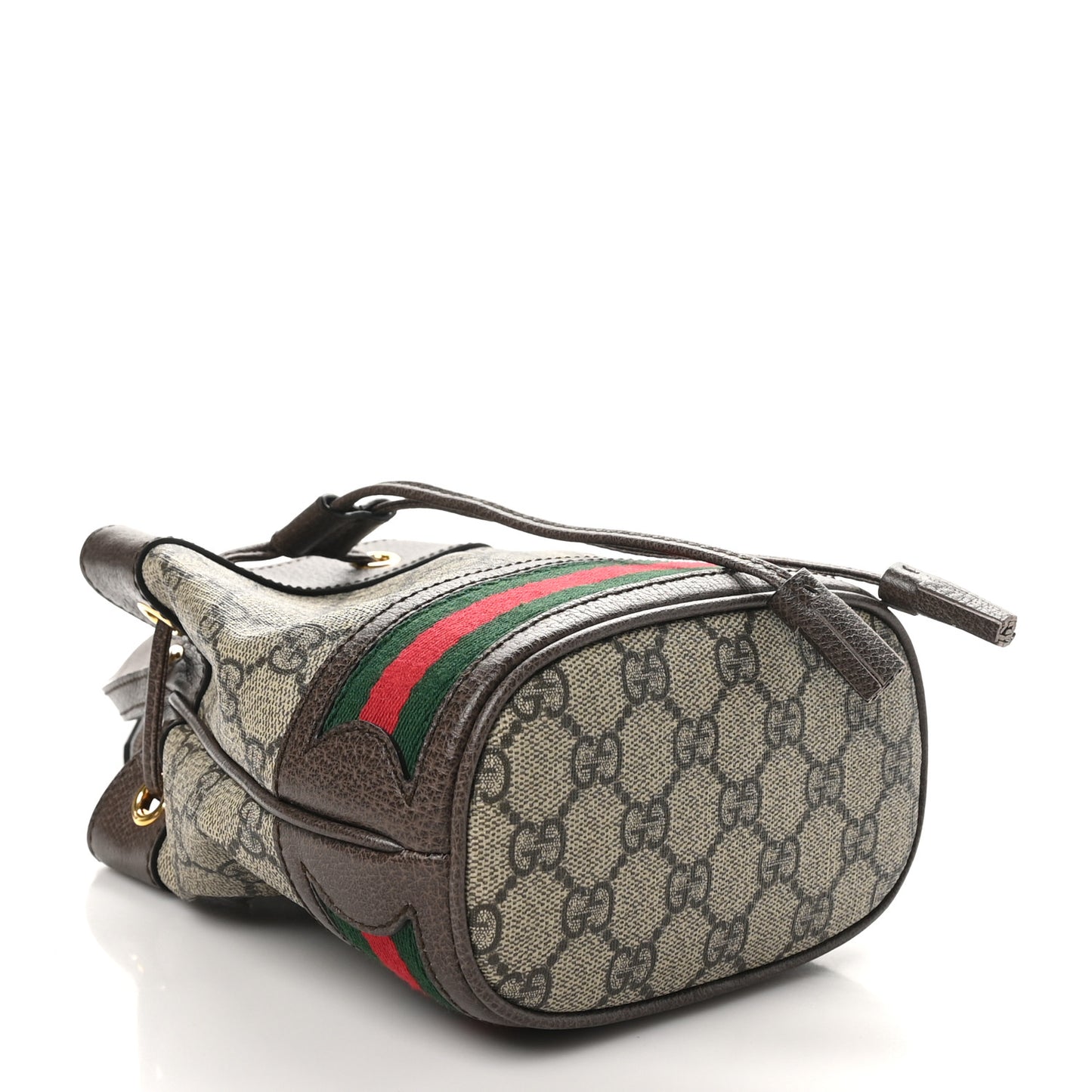 GG Supreme Monogram Web Mini Ophidia Bucket Bag Brown