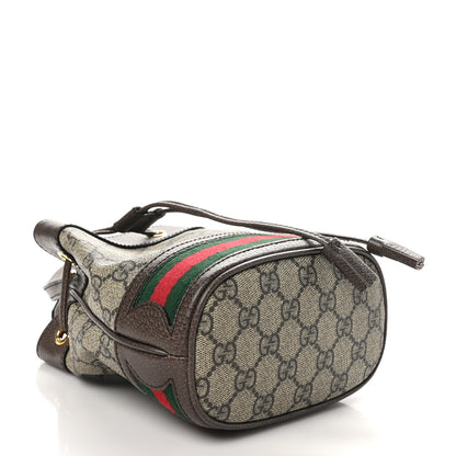 Gucci GG Supreme Monogram Web Mini Ophidia Bucket Bag Brown 4 of 10
