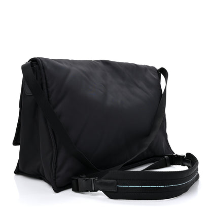 Prada Tessuto Nylon Saffiano Logo Messenger Bag Black 3 of 9