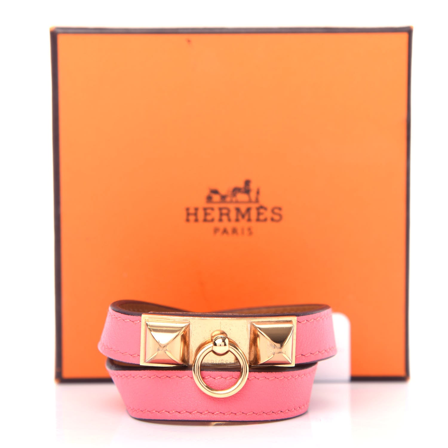 Hermes Swift Rivale Double Tour Bracelet XS Rose Azalee 6 of 6