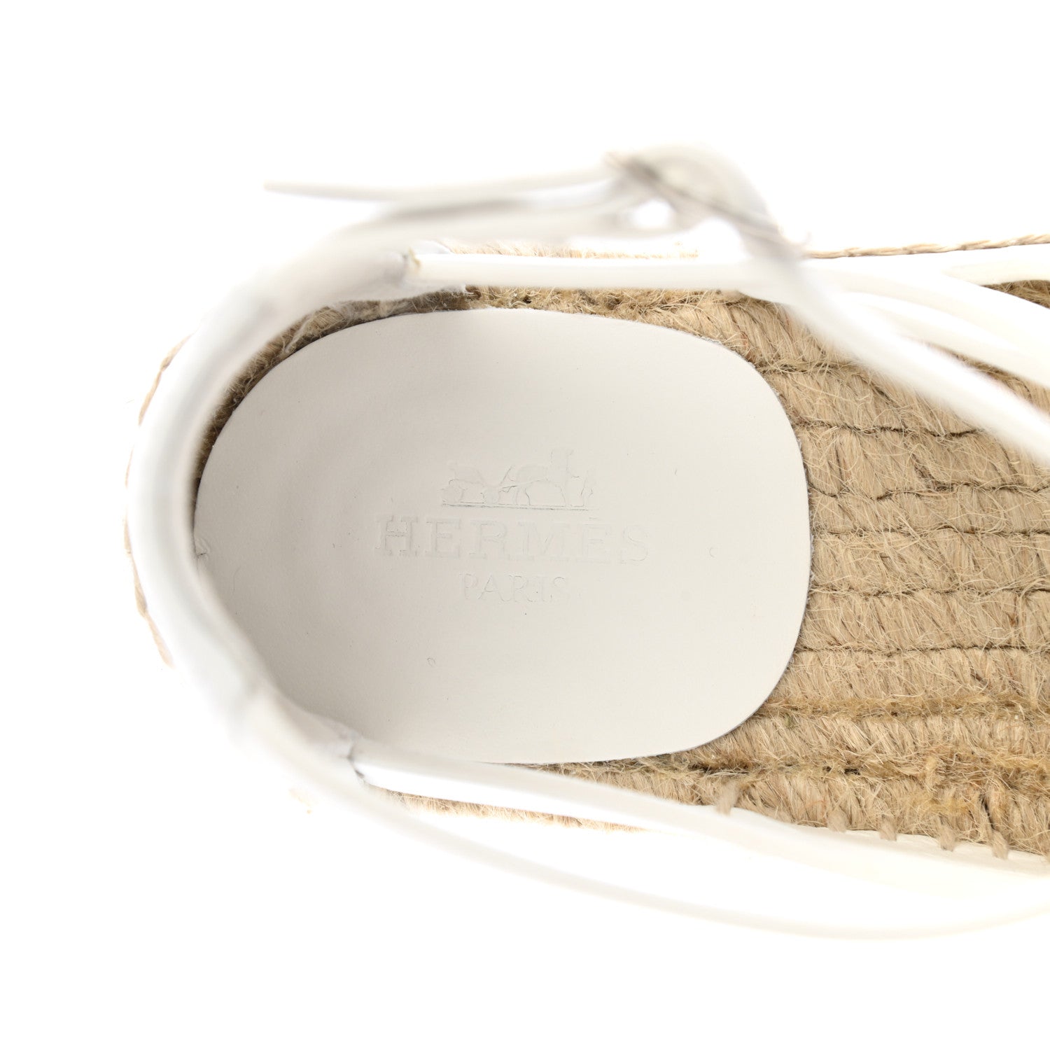 Hermes Calfskin Costanza Espadrilles 36 White 7 of 13