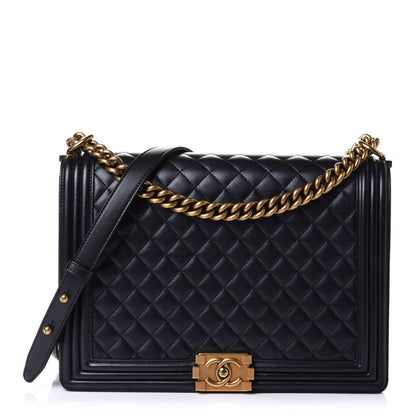 Chanel Lambskin Quilted Large Boy Flap Black 1 of 10