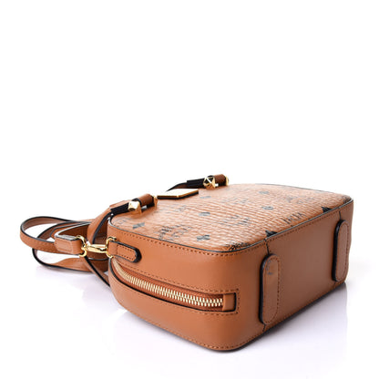 MCM Visetos Mini Half Moon Crossbody Bag Cognac 3 of 6