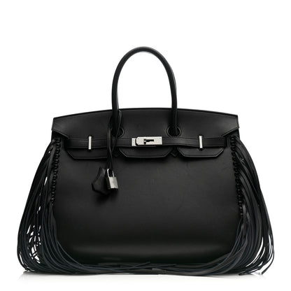 Hermes Evergrain Birkin Sellier Anate Fringed 35 Black 2 of 28