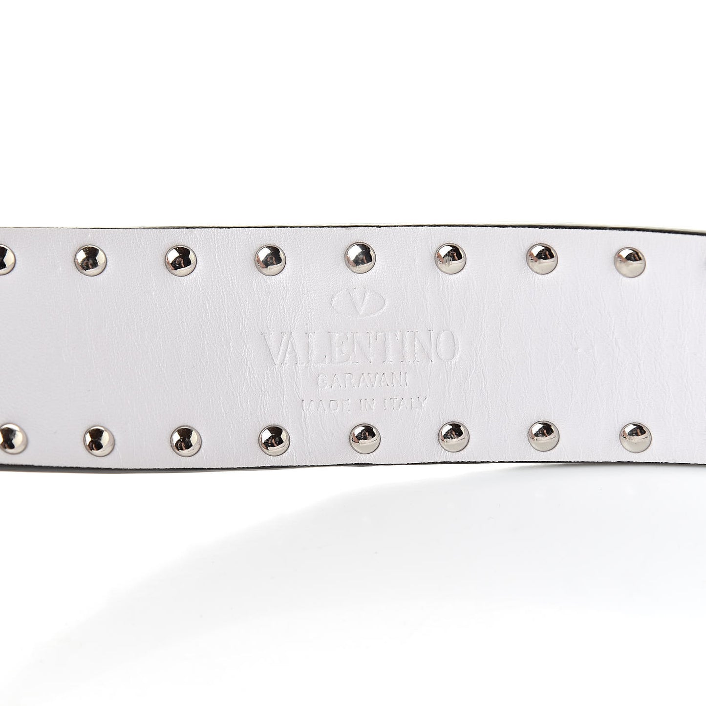 Lambskin Free Rockstud Spike Shoulder Strap Optic White