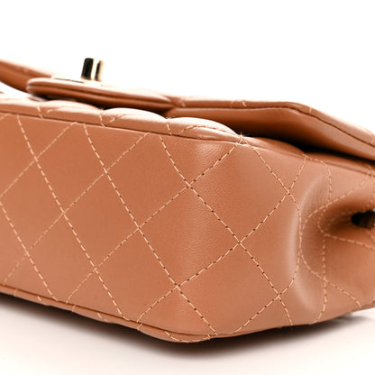 Chanel Lambskin Quilted Mini Rectangular Flap Brown 10 of 11