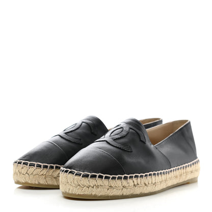 Chanel Lambskin CC Espadrilles 38 Black 3 of 9