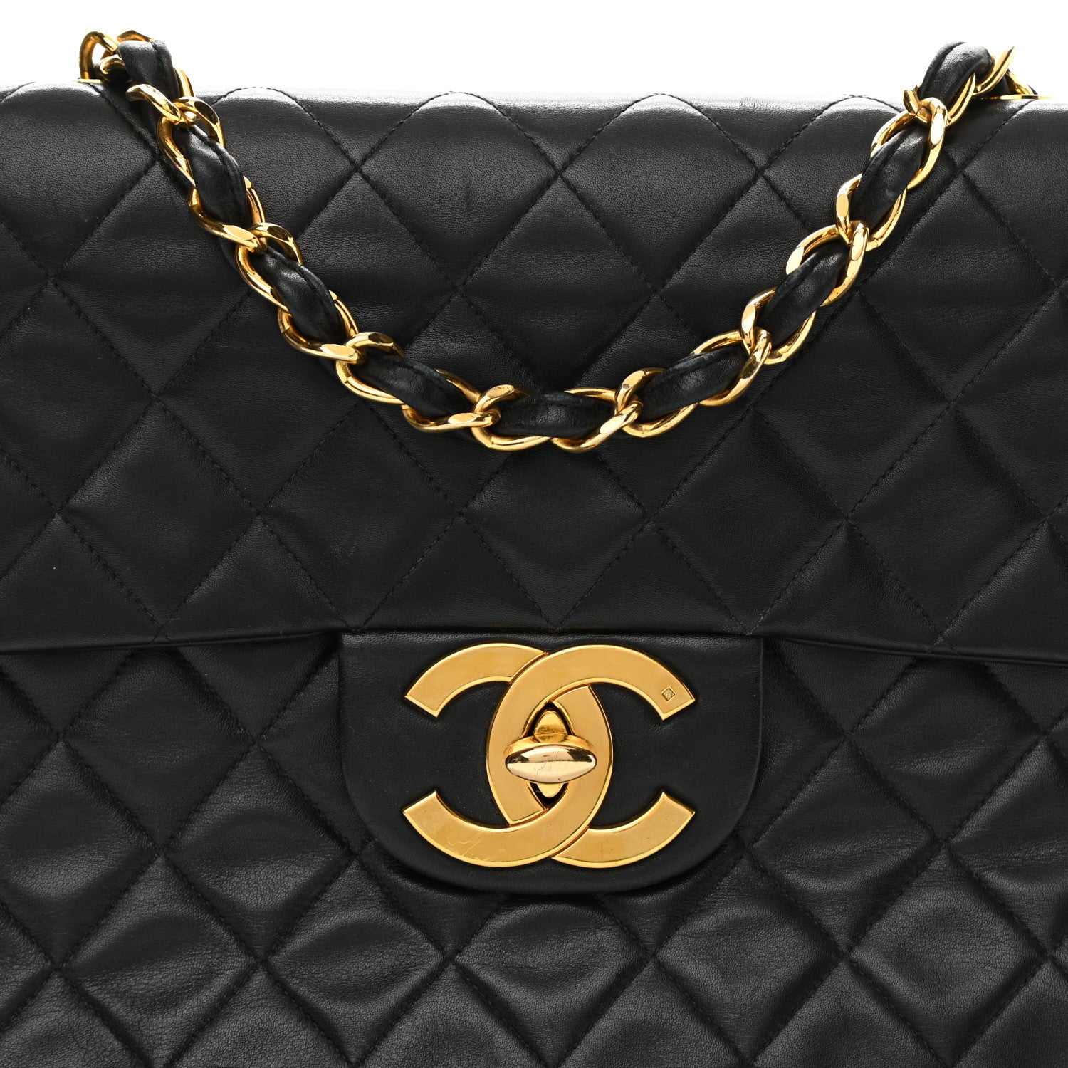 Chanel Lambskin Quilted XL Jumbo Single Flap Black 9 of 14