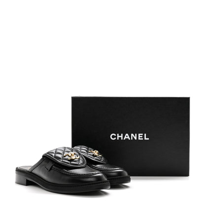 Chanel Lambskin Quilted CC Turnlock Mules 39 Black 9 of 9