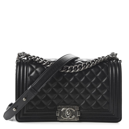 Chanel Lambskin Quilted Medium Boy Flap Black 1 of 10