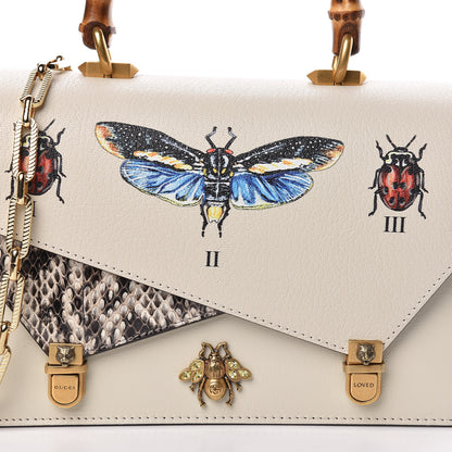 Gucci Calfskin Snakeskin Studded Small Ottilia Top Handle Bag White 14 of 14