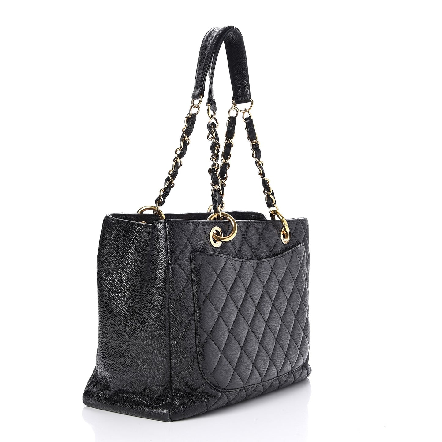 Caviar Quilted Grand Shopping Tote GST Black