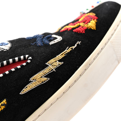 Christian Louboutin Suede Womens Roller Boat Slip On Sneakers 35 Black Multicolor 9 of 10