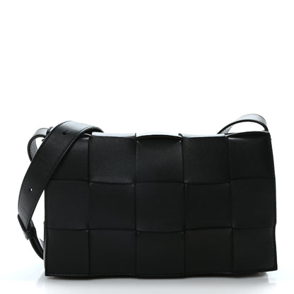 Bottega Veneta Lambskin Maxi Intrecciato Cassette Crossbody Bag Black 1 of 9