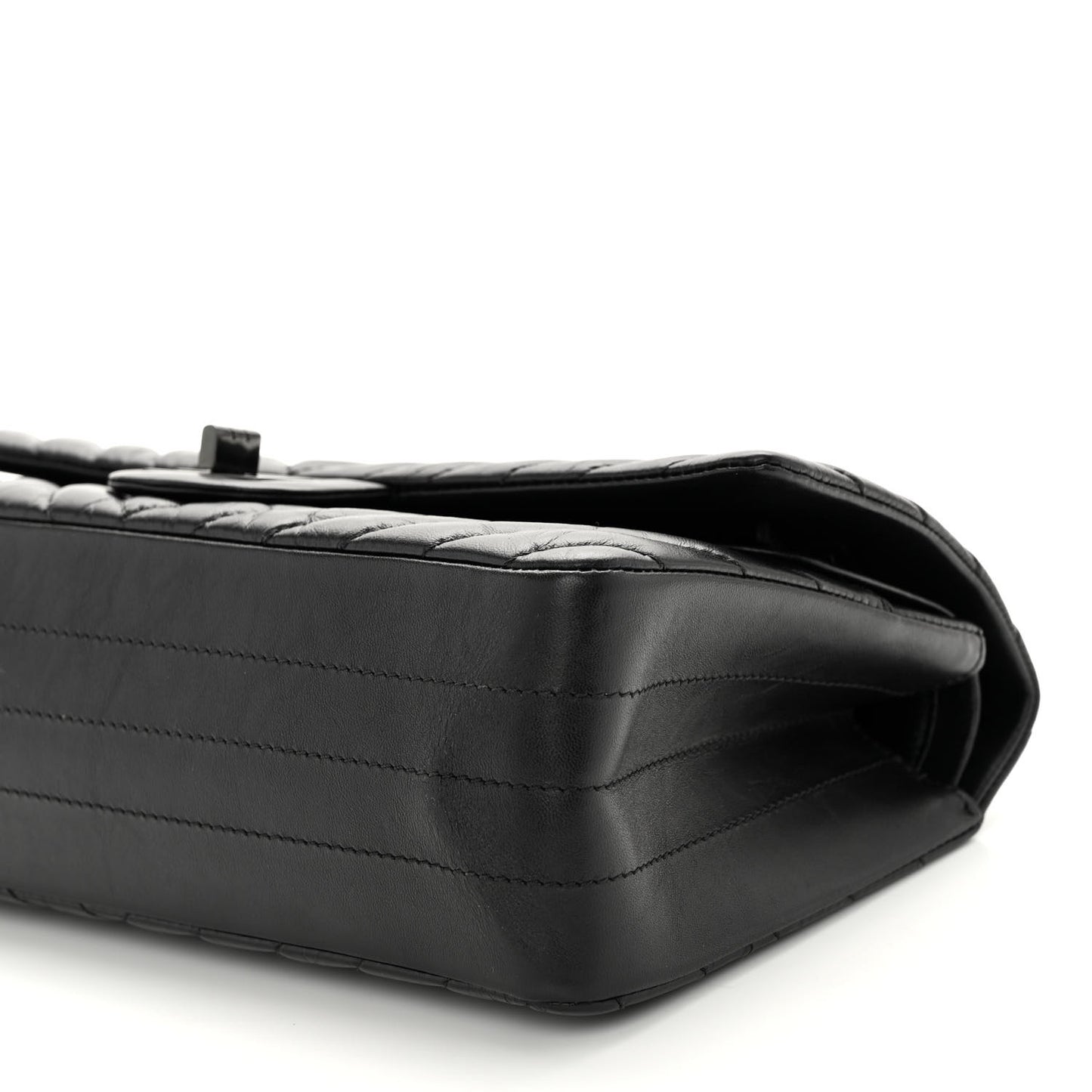 Aged Calfskin Chevron Quilted 2.55 Reissue 225 Flap So Black