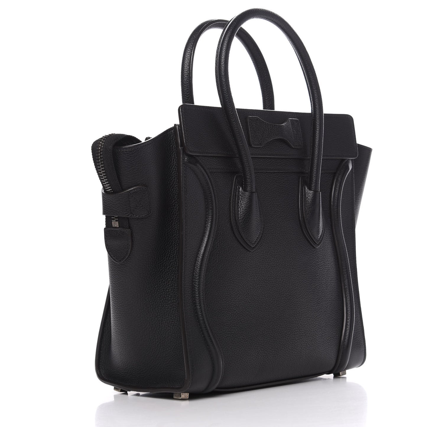 Drummed Calfskin Micro Luggage Black